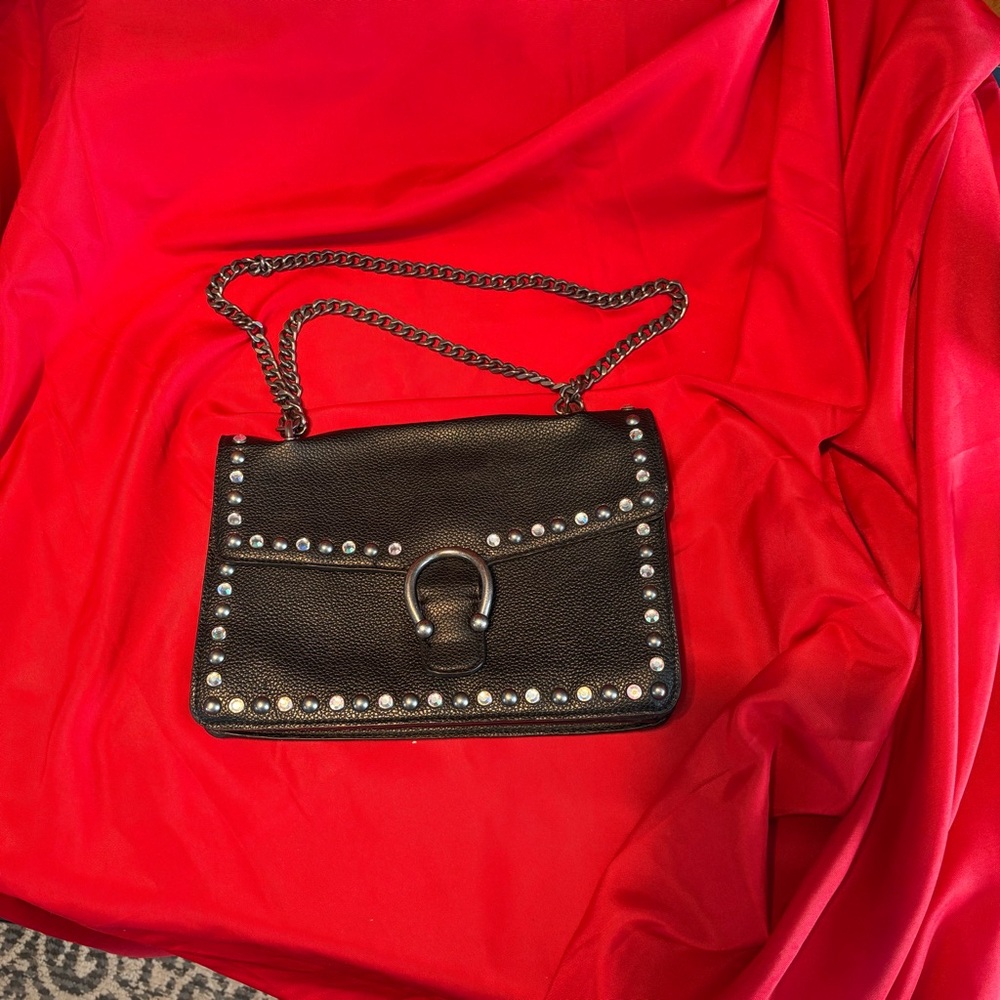 Steve Madden Black Studded Chain Shoulder Bag